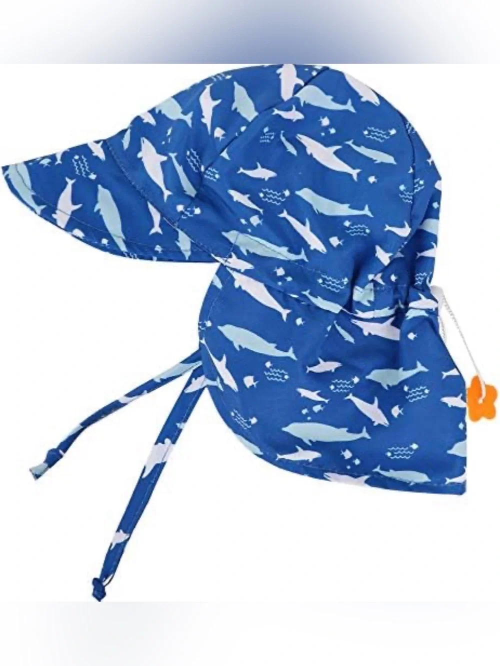UPF 50+ UV Ray Sun Protection Baby Hat w/ Neck Flap & Drawstring 0-12m